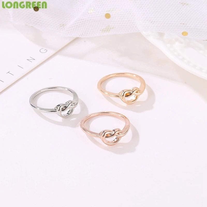 2018 New Fashion Gold Silver Rose Color Heart Shaped Wedding Ring for Woman Jewelry Party Gifts | Украшения и аксессуары