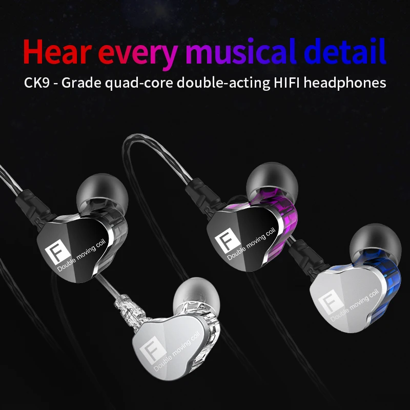 QKZ CK9 двойной драйвер наушники fone de ouvido auriculares стерео Бас Спортивная игровая