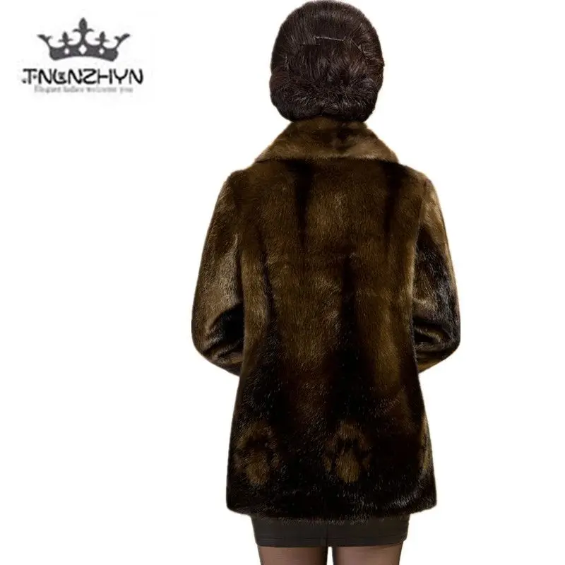 Шуба из искусственного меха норки для женщин среднего возраста 2019|fur fur|imitation