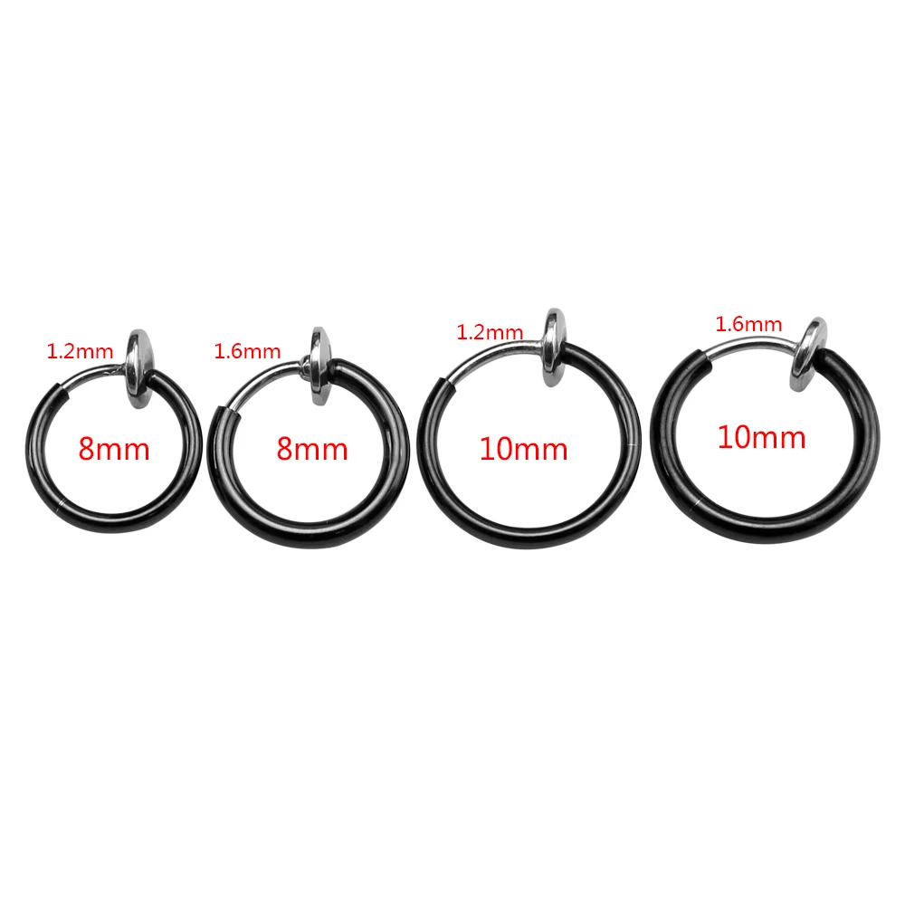 Серьги-кольца из нержавеющей стали для имитации пирсинга модные украшения ушей