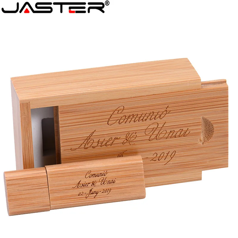 JASTER(5 шт. бесплатный логотип) деревянный usb флеш-накопитель с коробкой, флеш-накопитель 128 ГБ, 64 ГБ, 32 ГБ, 16 ГБ, U диск, карта памяти, флеш-накопитель, подарок