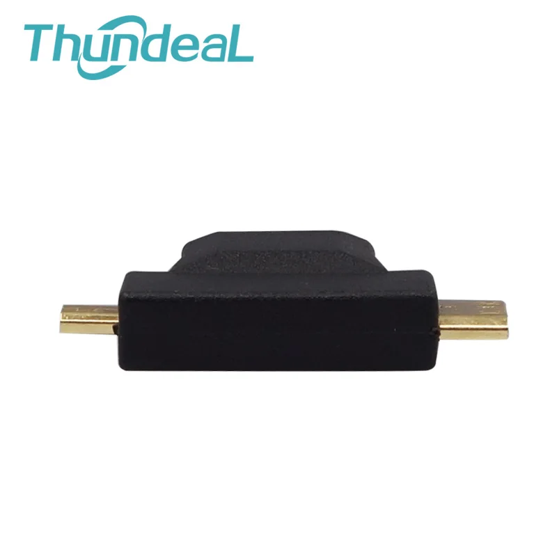 Thundeal Высокоскоростной 1080P 3 в 1 V1.4 HDMI Женский к мини микро Мужской Разъем адаптер 90