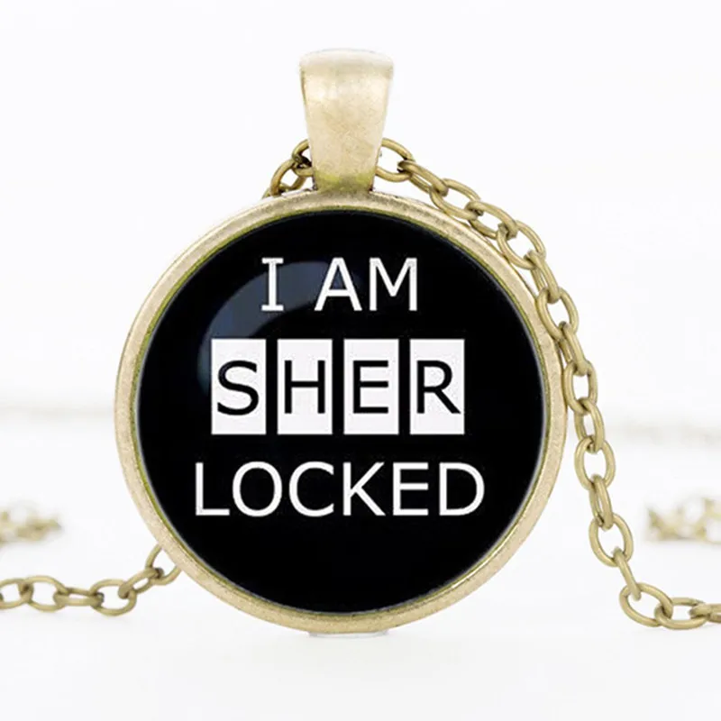 3/цветные ожерелья подвеска с надписью I am Sherlock ожерелье из кабошона массивная