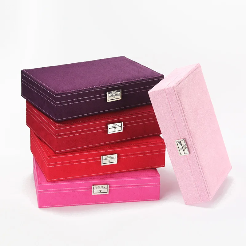 

New Fashion Velvet Jewelry Box Gift Box for Jewelry Packaging Display Large Exquisite Makeup Case Luxury Women Jewelry Organizer