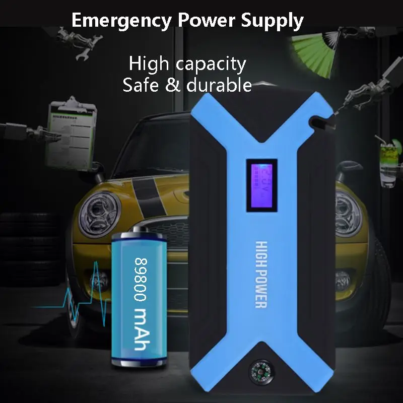 Многофункциональное автомобильное пусковое устройство power Bank 89800mah 12V 4USB 300A переносной Аккумуляторный усилитель бензиновое дизельное зарядное устройство пусковое устройство