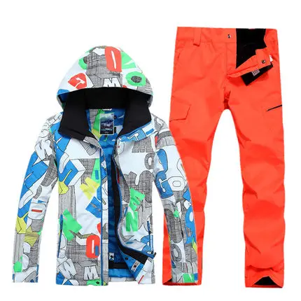 

Gsou Snow Men's Ski Suit Outdoor Single Double Board Windproof Waterproof Warm Ski Jacket+Ski Pants For Men Size M-L