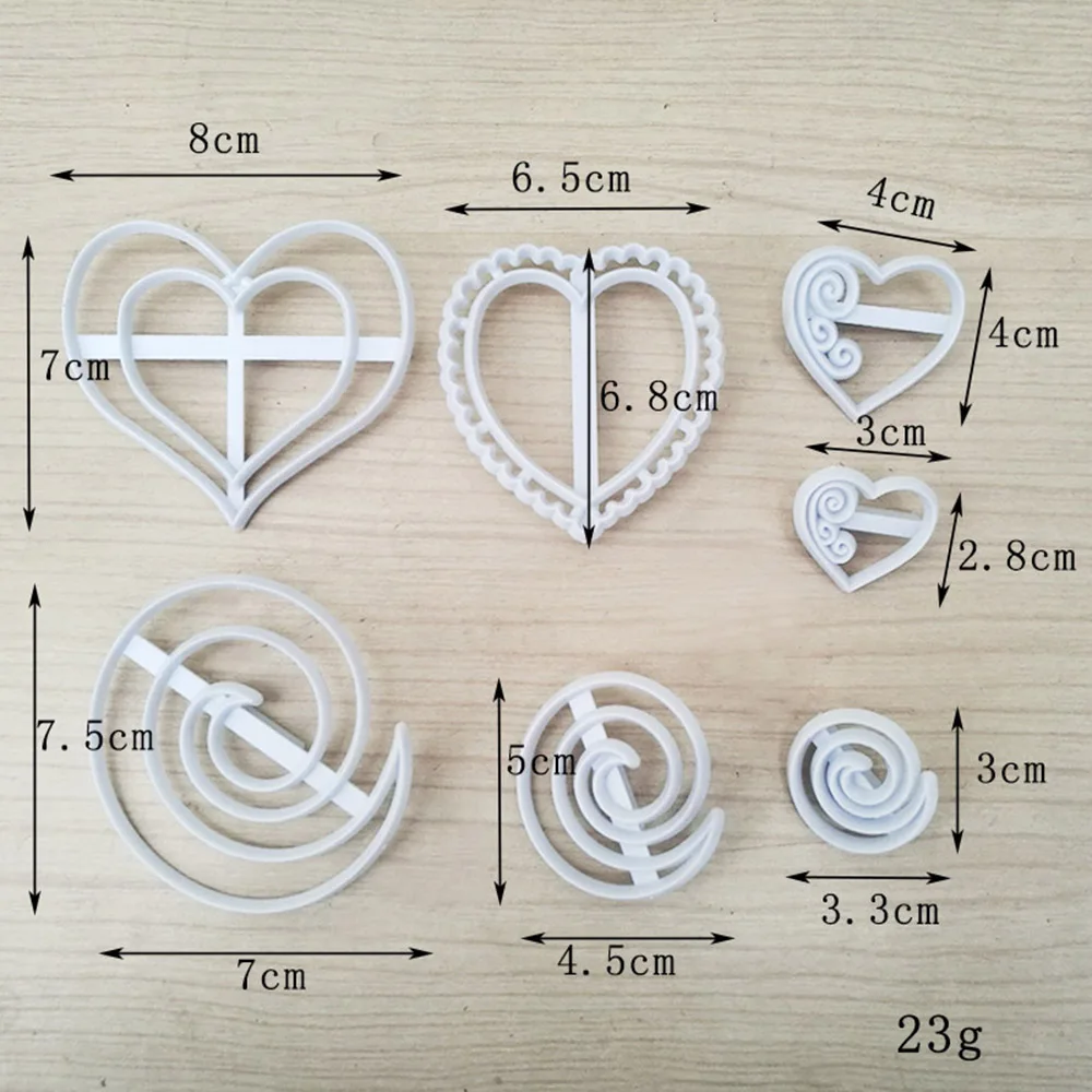 Креативные милые формы для резки печенья 7 шт. различные Кружева рамка сердца