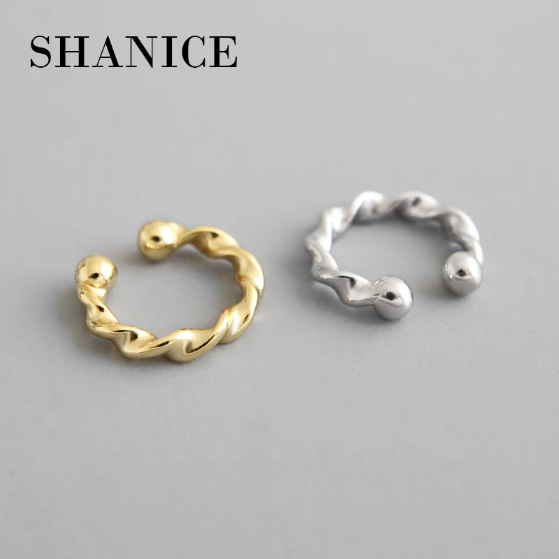 SHANICE, 925 пробы, серебряные, INS, простые, Mobius, запонки для ушей, клипсы, серьги для женщин, девушек, без серьги в стиле пирсинга, ювелирные изделия