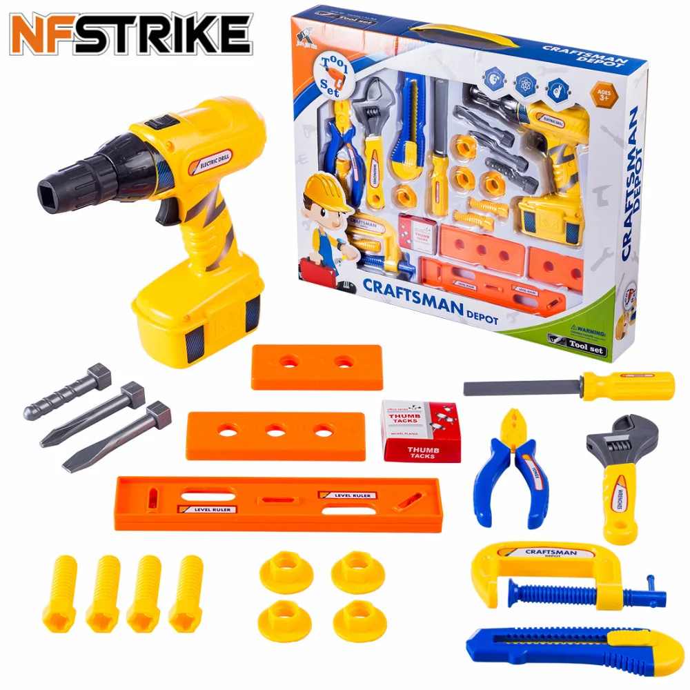 NFSTRIKE Инструменты для ремонта детей, игрушки, пластиковые игры, ролевые электрические сверла, модель дома для детей, Обучающие Игрушки для раннего развития, набор