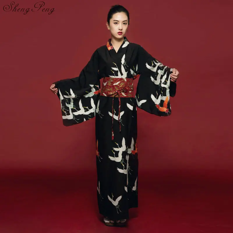 Черные белые красные кимоно Женский юката Женская haori Японии гейш Костюм Оби