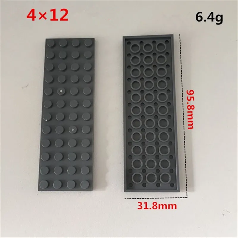 4-12 dark gray 100 г/лот, строительные блоки, тонкие кирпичи, 4 размера, совместимы с известными брендами, развивающие игрушки для детей - Цвет: 4-12 dark gray