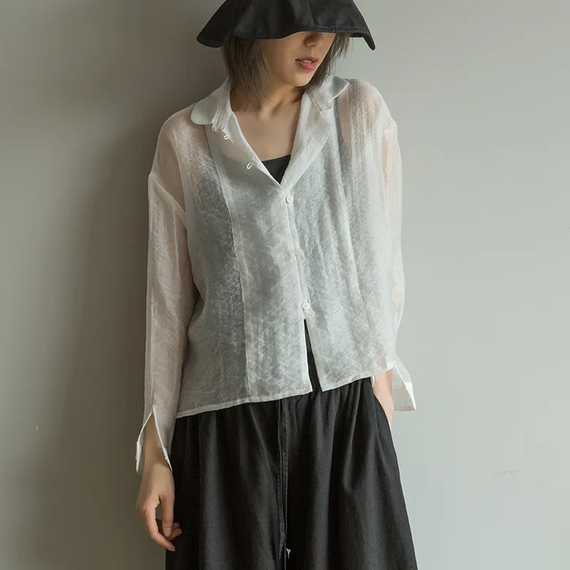 Летняя блузка модная повседневная женская Свободная Солнцезащитная рубашка