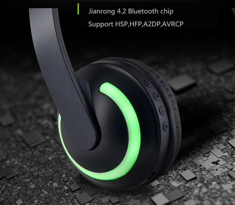 NFUNGYK Bluetooth наушники Спортивная гарнитура с подсветкой бас для iphone компьютера