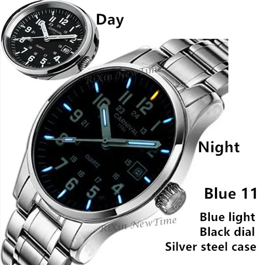 Blue 11 full steel Водонепроницаемый дайвинг спорта 200м военных трития световой швейцарский ронда мужчин кварцевые часы полный стали люксовый бренд моды для мужчин часы - Цвет: Blue 11 full steel