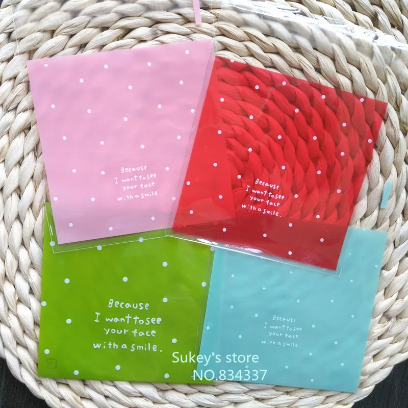 400 шт./лот пакеты для упаковки печенья конфет хлеба самоклеящиеся пластиковые 10x10