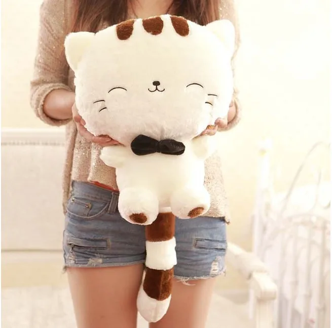 Горячая продажа 40 см прекрасный большой хвост кошка с большим лицом плюшевая