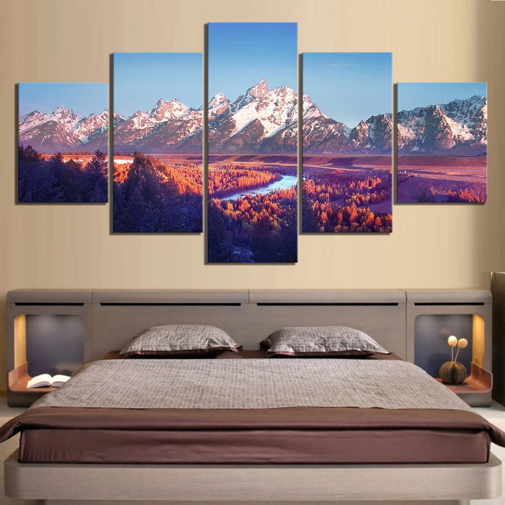 5 шт. Grand Teton национальный парк Природа пейзажи Landscpae плакат холст картины