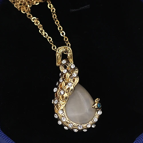 Новые женские Стразы опал в форме капли кулон ожерелье серьги свадебный