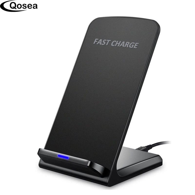 Qosea QI Беспроводной Зарядное устройство для iPhone X Плюс быстрая Подставка зарядки