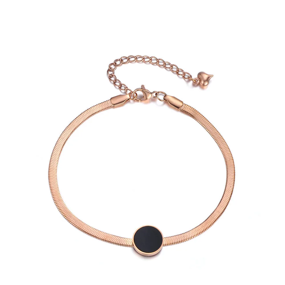 ZooMango модные черные акриловые цепи из нержавеющей стали змейка тонкое ожерелье