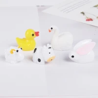 10pcs mini slime charms resin animals cartoon cute duck rabbit cow slime accessories making supplies for diy scrapbooking crafts