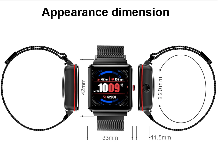 H10 Smart Band Watch Men Women Sports Watch IP68 Waterproof Nylon Stell Strap Step Heart Rate Blood Pressure Smartwatch