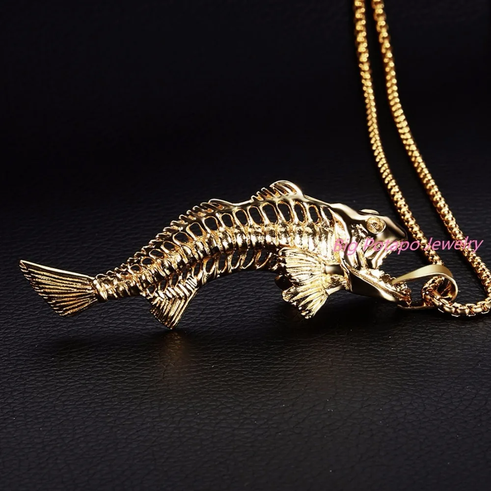Хип-хоп цепи для Для мужчин большой рыбья кость состояние t Подвески цвет