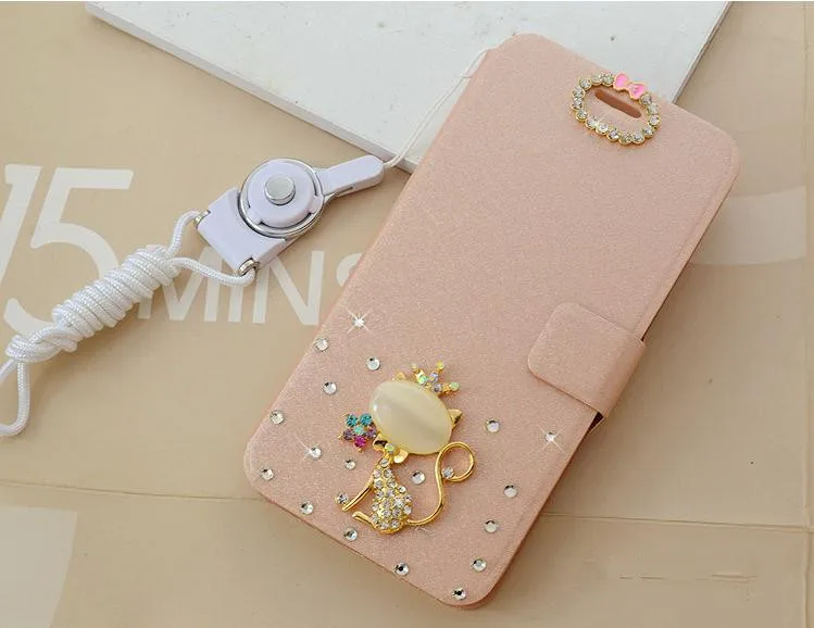 XSMYiss Crystal Diamond Bling Butterfly Leather Wallet Case For iPhone 8 7 6 6s Plus SE 5 5s Flip Phone Cases Slim Cover |