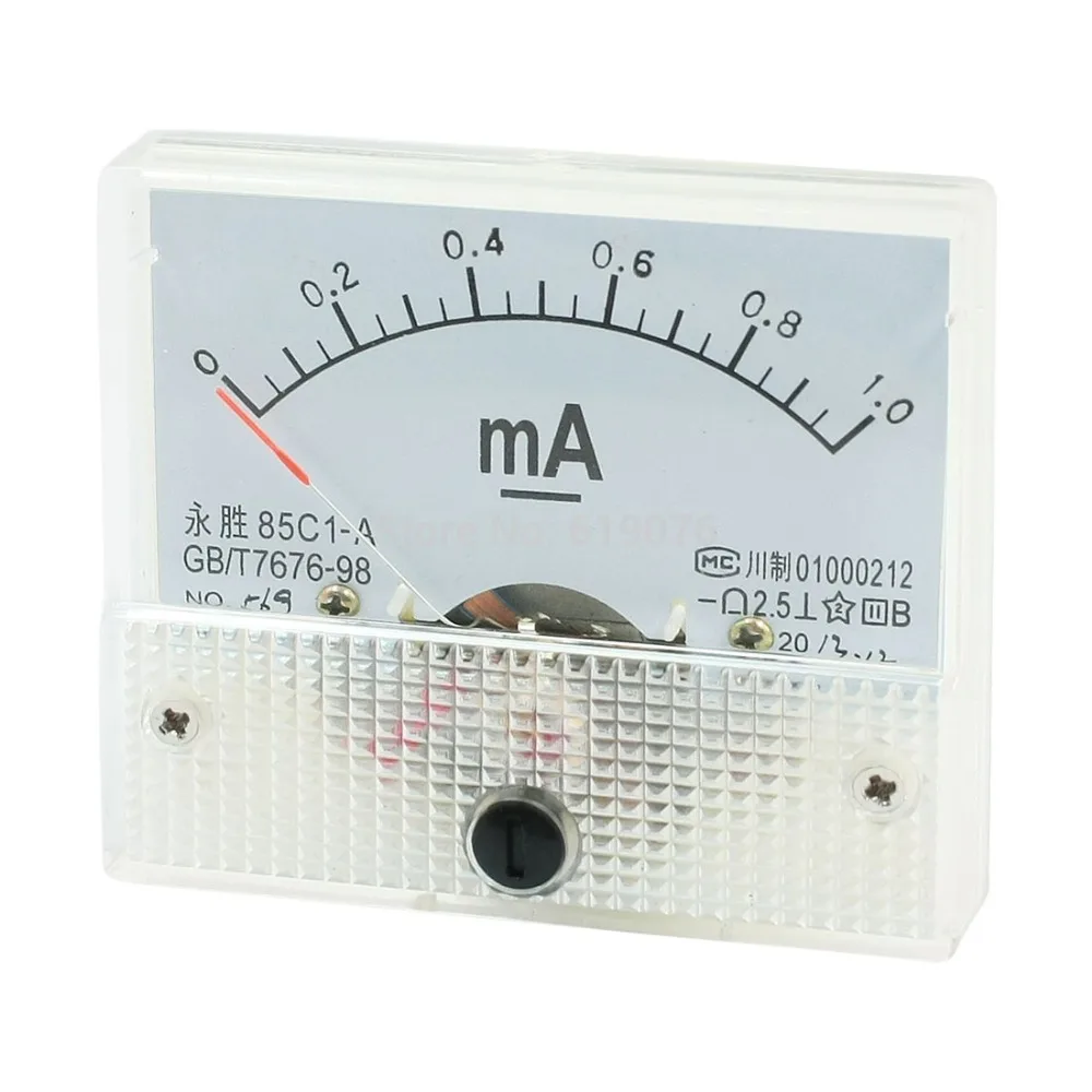 2 5 Точность DC 0 1 мА аналоговый измеритель тока Панель Амперметр 85C1 mA|analog panel ammeter|dc