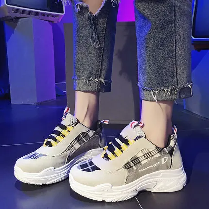 Новинка 2019 года сезон весна Женская обувь в Корейском стиле спортивная красного