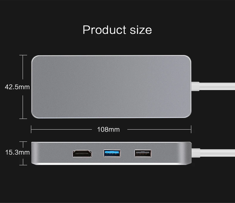 Thunderbolt3 док-станция USB C концентратор USB3.1 type c к hdmi ethernet адаптер tf sd кардридер кабель