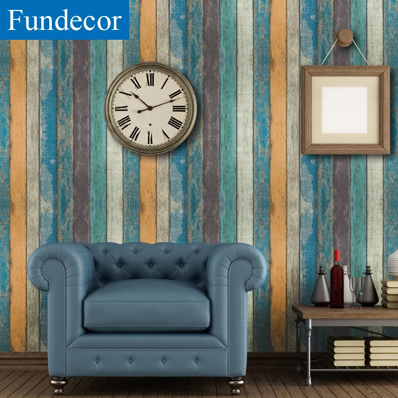 [Fundecor] ретро деревянные полосы обои самоклеющиеся для гостиной детской комнаты