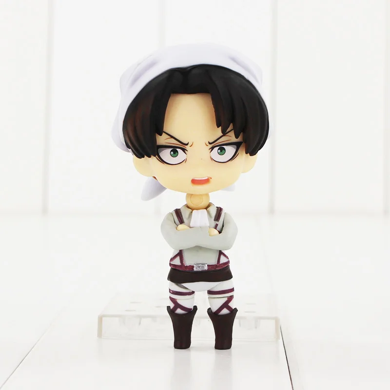 10 см Levi Ackerman Figura Giocattolo Modello Pulizia Attacco аниме su Titan ПВХ фигурка модель per i ragazzi buoni