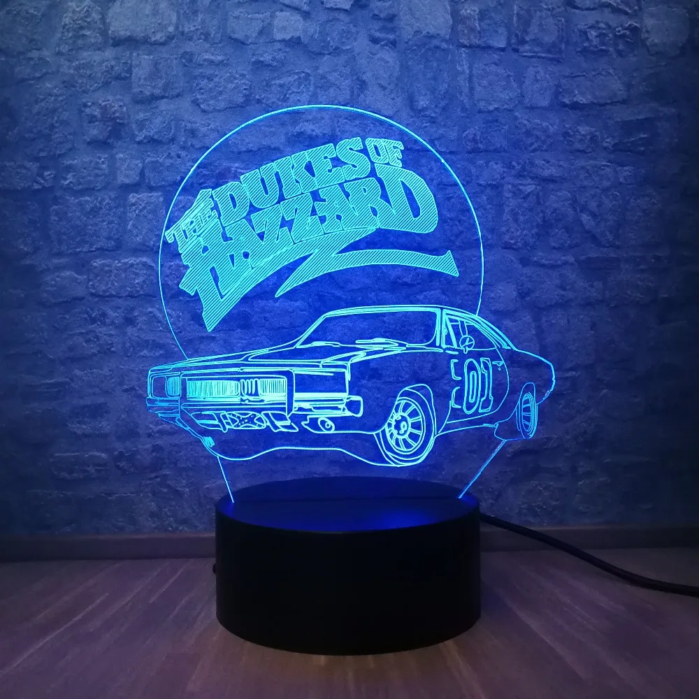3D Hazzard автомобильная светодиодная лампа USB ночник многоцветный Лава RGB Освещение Luminaria для мальчиков Детский Рождественский подарок игрушка домашний декоративный