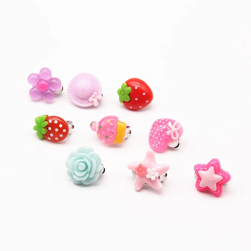 Детские серьги клипсы 7 пар без пирсинга|Серьги-клипсы| |