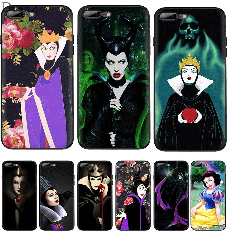 Черный мягкий ТПУ чехол Белоснежка ягода малефисент для iPhone 11 Pro 5 5S SE 6 6s 7 8 Plus X XS XR