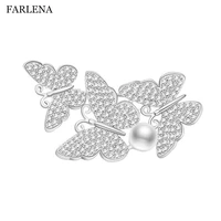 farlena jewelry silver plated copper copper micro inlaid zircon brooch pins for women fashion cz crystal butterfly brooches