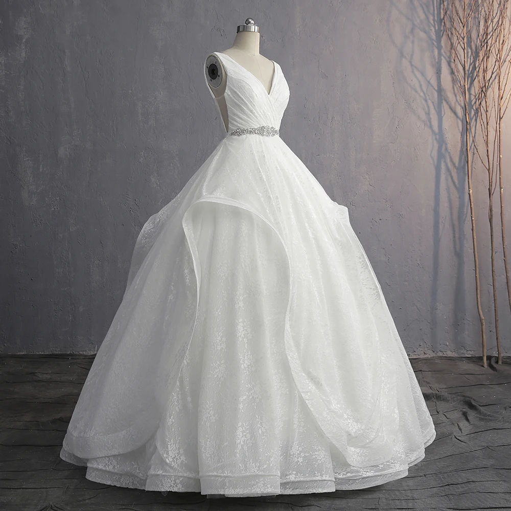 Fansmile Robe De Mariage вечернее платье без спинки кружевные свадебные платья Vestido De Noiva Плюс Размеры Свадебные платья на заказ FSM-607F