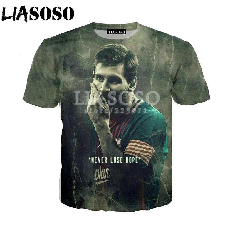 LIASOSO Летний Новый Модный свитшот для мужчин и женщин с 3D принтом звезды Месси