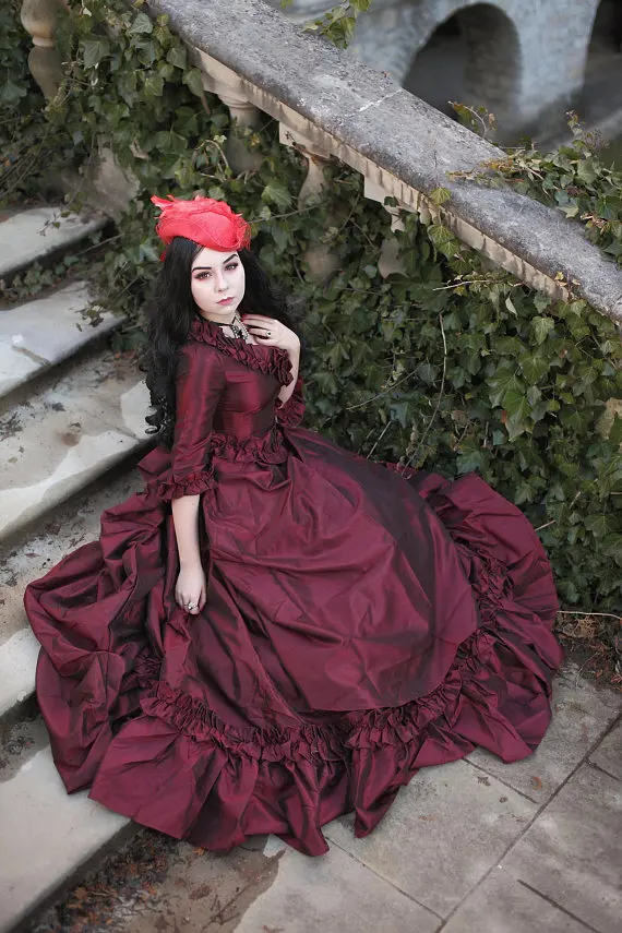 19 века фиолетовое платье Антуанетты викторианской Марии готическое Дракулы для