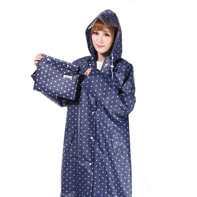 EVA непромокаемый плащ для женщин в горошек Модные Длинные Дамский Плащ выше