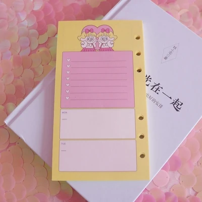 B Корейский ins A6 Kawaii 6 отверстий планировщик наполнитель бумага s для Filofax офиса школы спираль тетрадь наполнитель бумага Биндер внутренние страницы - Цвет: B