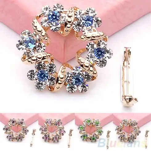 Модная Корейская брошь ювелирные изделия роскошная на шарф гирлянда со стразами