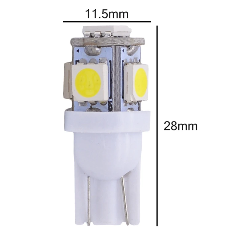 10 шт. автомобисветодиодный светодиодные лампы T10 W5W 5050 5SMD 168 194 192 DC 12 В|Сигнальная
