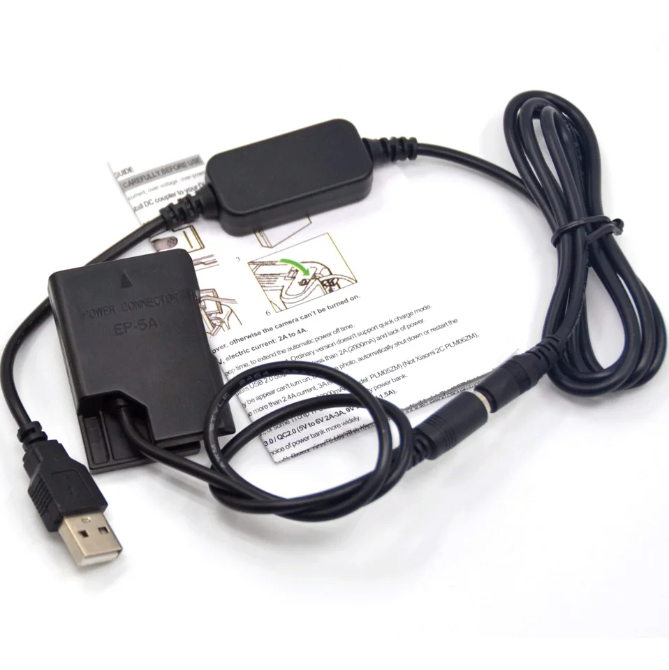 Зеркальными камерами Мощность банк USB кабель EH-5A+ EP-5A ENEL14 EN-EL14 поддельные батареи для Nikon P7800 P7100 D5500 D5600 D3300 D3400 D5100 D3200 D3100