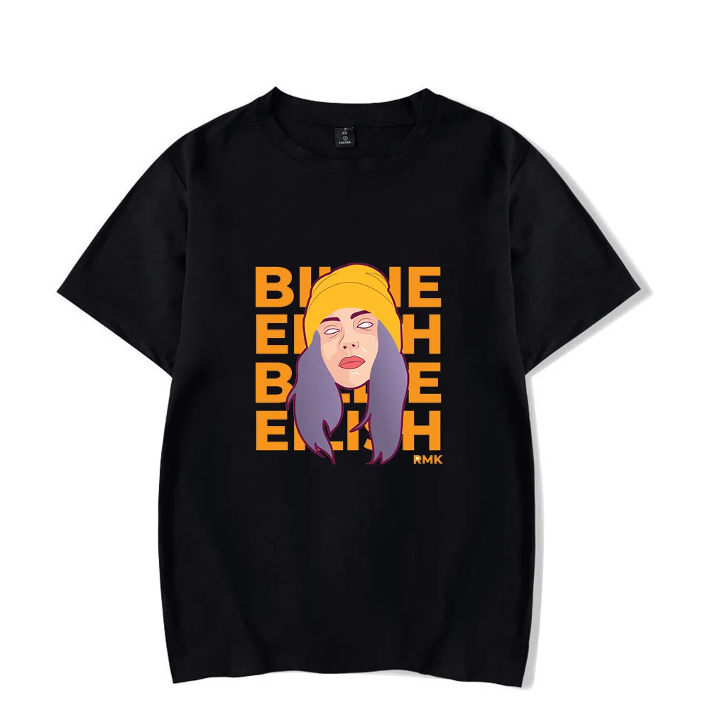 Billie Eilish футболка с фото принтом на заказ Летние черные футболки мужские