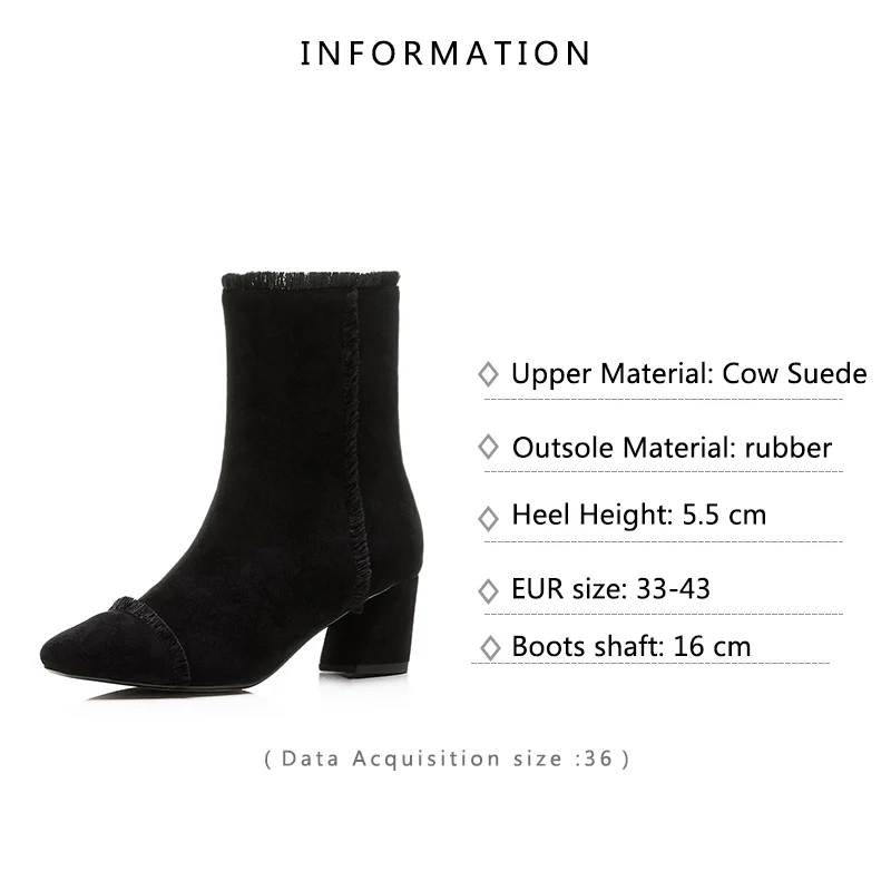 2018 брендовые Дизайнерские ботильоны с квадратным носком зимние ботинки из