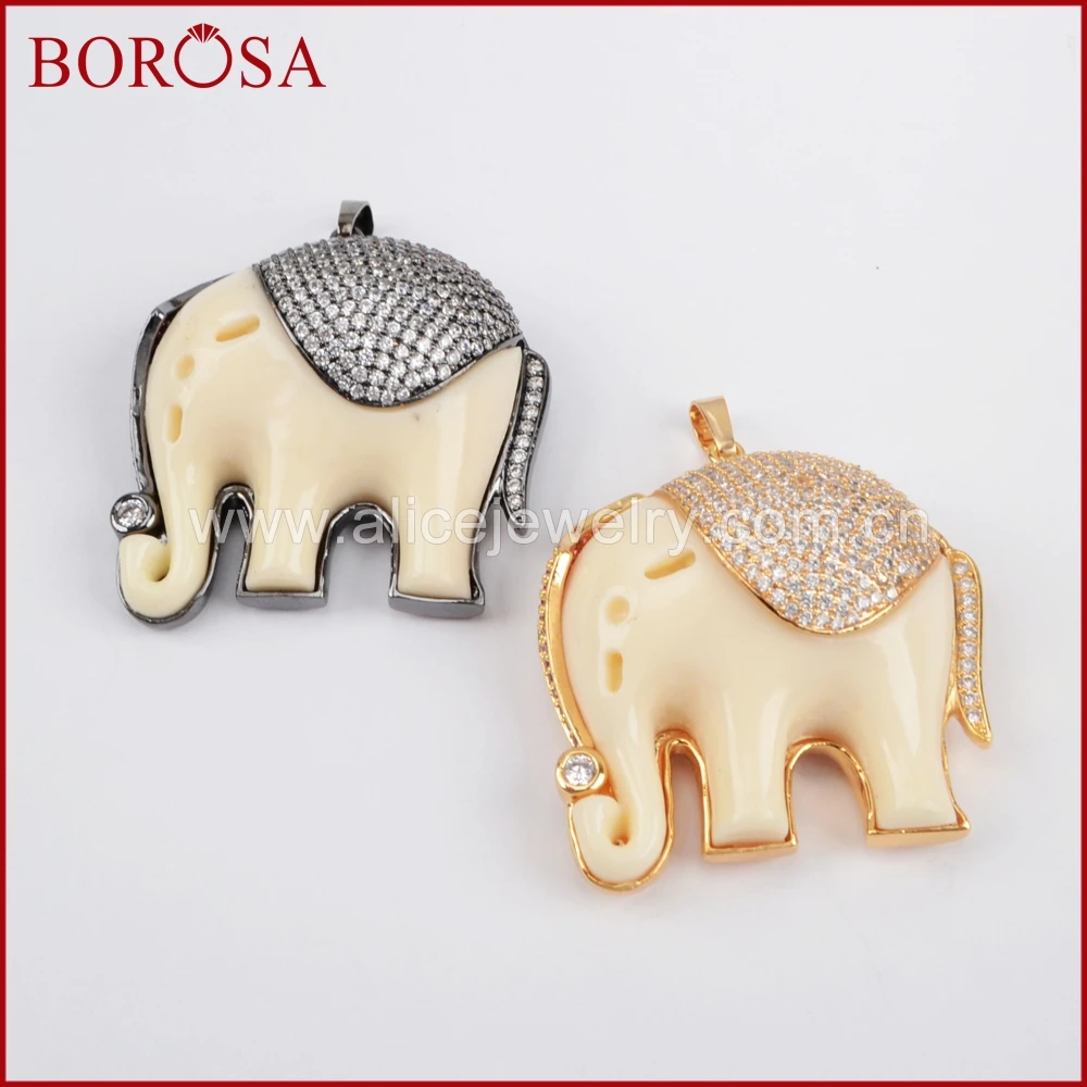 BOROSA Слон смолы Друза подвеска кулон cz проложенный кристаллами Подвески