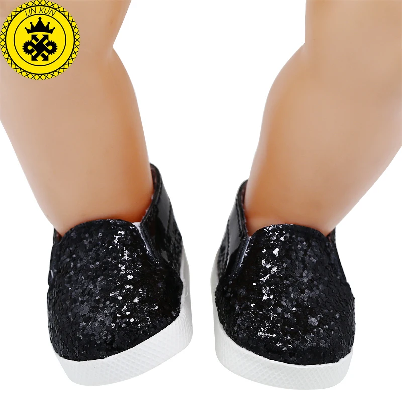 

Doll Shoes 4 Colors Sequined Casual Shoes Fit 43cm Baby Doll and 18 inch Girl Doll Accessories BJD Doll 636