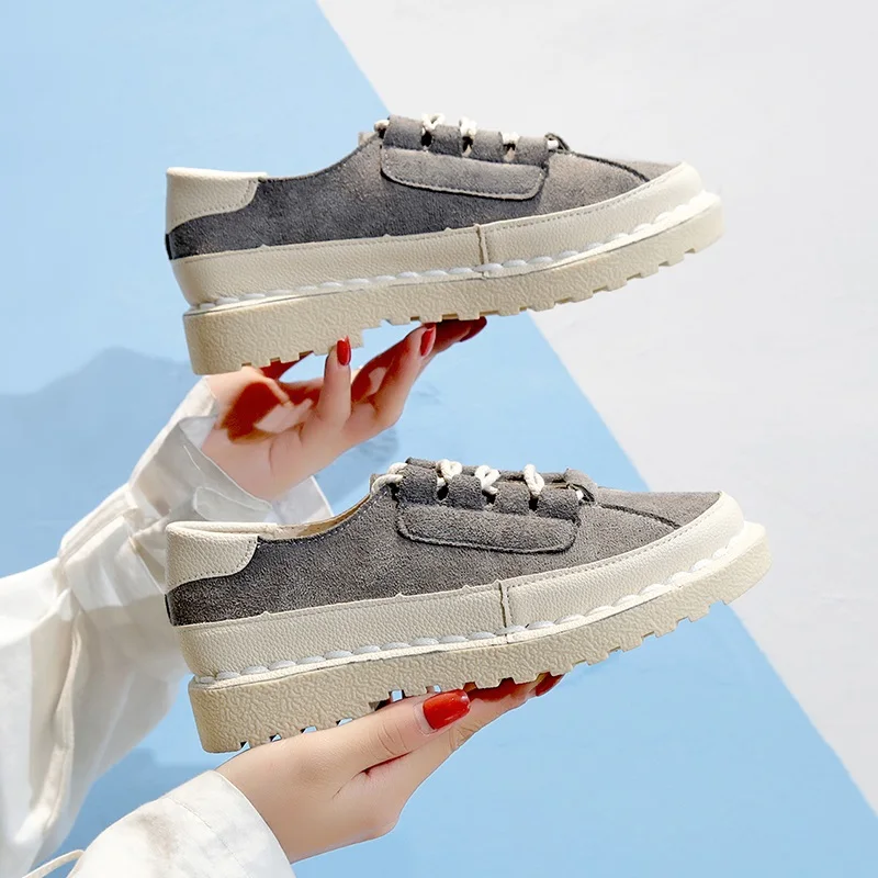 Женская обувь сезон осень лето Новинка модная женская парусиновая на плоской